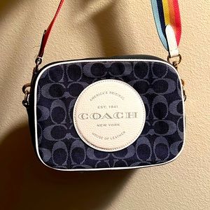 Coach rainbow strap camera bag